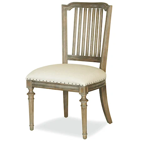 Cafe Dining Side Chair with Nailhead Trim